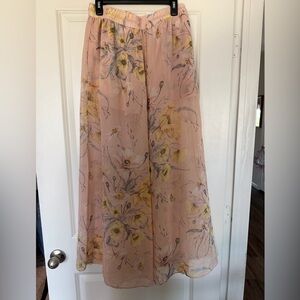 H&M Peach Floral Wide-Leg Pants